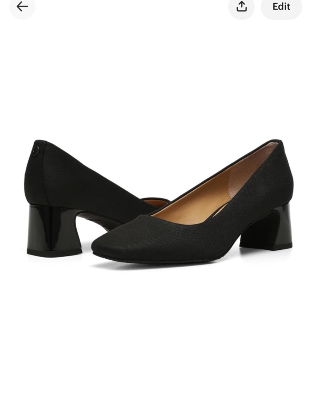 NYDJ Fay Stretch Pumps In BlackLast Denim Heel Comfort Work Shoes Sz 7.5
